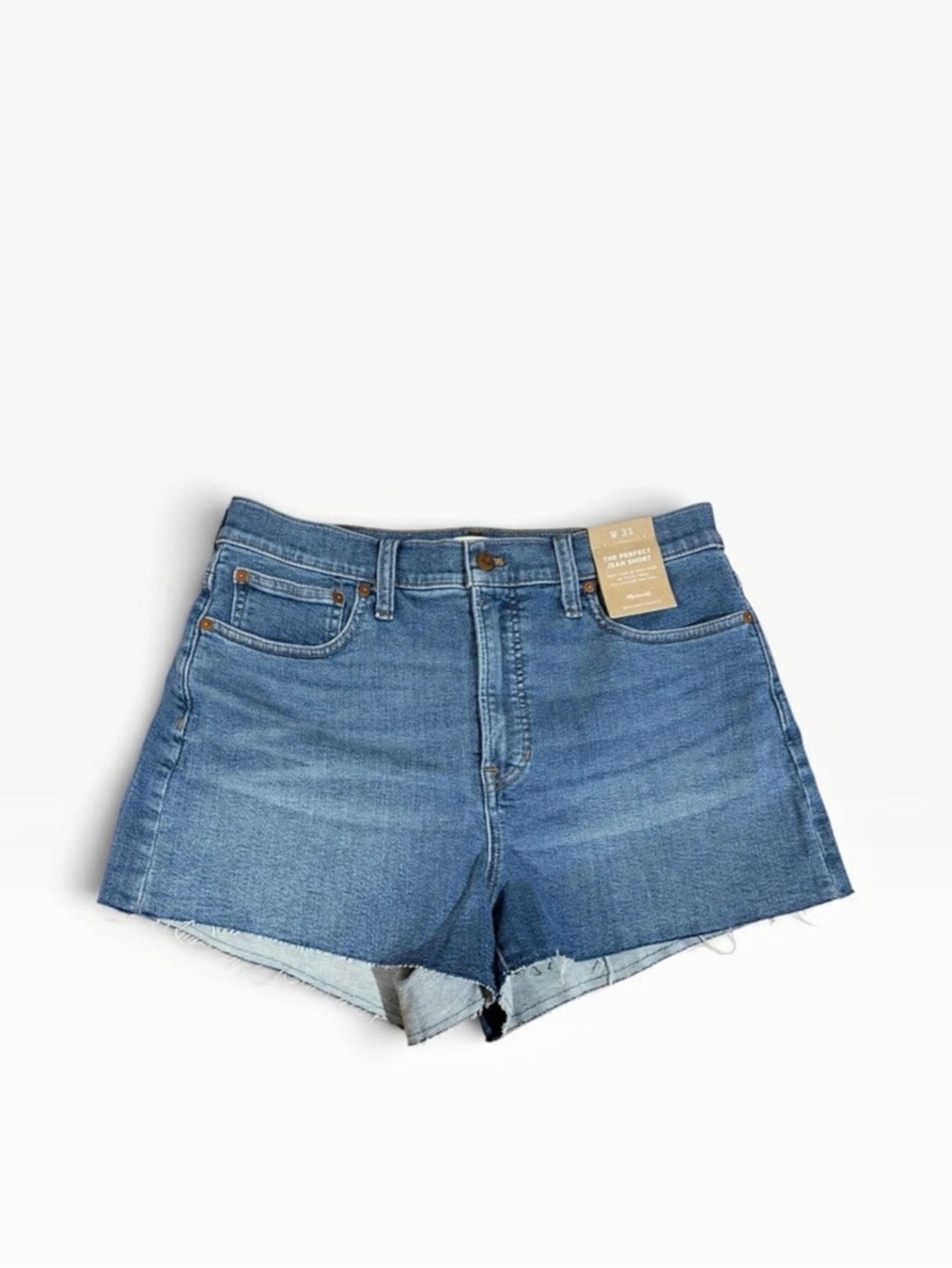 NWT Madewell The Perfect Jean Short Denim Jean Shorts Blue Waist 31